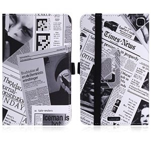 Fire HD 6 Case - MoKo Slim Folding Cover for Amazon Kindle Fire HD 6 Inch 2014 Tablet, Newspaper BLACK