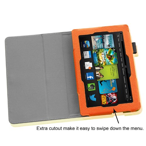 Fintie Kindle Fire HD 7" (2013 Old Model) Slim Fit Folio Case with Auto Sleep / Wake Feature (will only fit Amazon Kindle Fire HD 7, Previous Generation - 3rd), Orange Fintie Kindle Fire HD 7" (2013 Old Model) Slim Fit Folio Case with Auto Sleep / Wake Feature (will only fit Amazon Kindle Fire HD 7, Previous Generation - 3rd), Orange