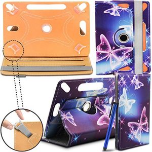 Asus ZenPad 10 Z300C Tablet Case New Design Universal 360 degree Rotating PU Leather Designer Colourful Stand Case Cover - Electric Butterfly by Gadget Giant®