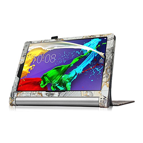 Fintie Lenovo Yoga Tablet 2 10.1 Folio Case Cover with Auto Sleep / Wake Feature (Fit Lenovo Yoga Tablet 2 10.1-Inch Android and Windows Version), Map Fintie Lenovo Yoga Tablet 2 10.1 Folio Case Cover with Auto Sleep / Wake Feature (Fit Lenovo Yoga Tablet 2 10.1-Inch Android and Windows Version), Map