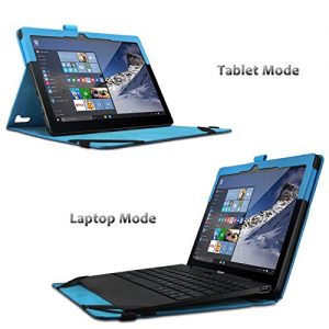 Infiland Lenovo Miix 300 10-Inch Tablet Case Cover- Folio PU Leather Slim Stand Case Cover for Lenovo Miix 300 10-Inch Tablet(Intel Atom Z3735F, 2 GB RAM, 32 GB eMMC, Integrated Graphics, Windows 10)(with Auto Sleep / Wake Feature)(Tablet and Keyboard are NOT included)Blue)