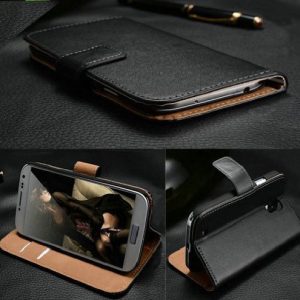 Sell-Ideas® Samsung Galaxy S4 SIV, S3 SIII , S4 mini, S3 mini and Galaxy Note 3 III Wallet Case Cover Pouch With Free Screen Protector and Mini Stylus (Samsung Galaxy Note 3 III, Premium Black Case)