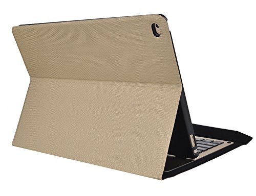 IVSO Apple iPad Pro 12.9-Inch Aluminum Bluetooth Keyboard Portfolio Case - ALUMINUM Bluetooth Keyboard Stand Case / Cover for Apple iPad Pro 12.9-Inch Tablet(Gold) IVSO Apple iPad Pro 12.9-Inch Aluminum Bluetooth Keyboard Portfolio Case - ALUMINUM Bluetooth Keyboard Stand Case / Cover for Apple iPad Pro 12.9-Inch Tablet(Gold)