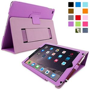 iPad Air 2 Case, Snugg™ Purple Leather Smart Case Cover with Flip Stand [Lifetime Guarantee] for Apple iPad Air 2 With Auto Wake & Sleep