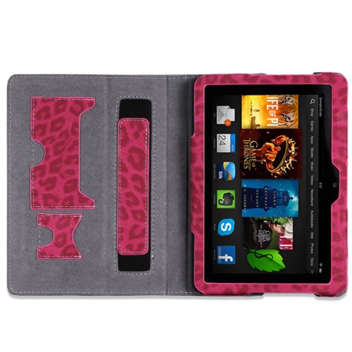 MoKo Amazon Kindle Fire HDX 7" 2013 Case - Slim Folding Case for Fire HDX 7.0 Inch 3rd Generation Tablet, Leopard Red (With Smart Cover Auto Wake / Sleep Feature) MoKo Amazon Kindle Fire HDX 7" 2013 Case - Slim Folding Case for Fire HDX 7.0 Inch 3rd Generation Tablet, Leopard Red (With Smart Cover Auto Wake / Sleep Feature)