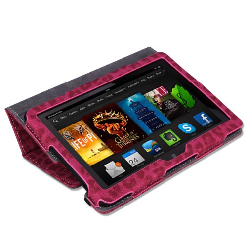 MoKo Amazon Kindle Fire HDX 7" 2013 Case - Slim Folding Case for Fire HDX 7.0 Inch 3rd Generation Tablet, Leopard Red (With Smart Cover Auto Wake / Sleep Feature) MoKo Amazon Kindle Fire HDX 7" 2013 Case - Slim Folding Case for Fire HDX 7.0 Inch 3rd Generation Tablet, Leopard Red (With Smart Cover Auto Wake / Sleep Feature)