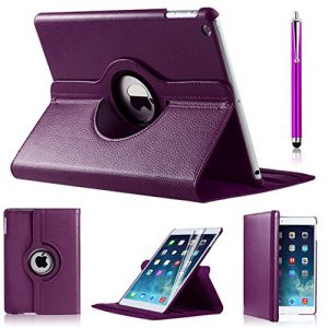 iPro Products Rotating 360 Degree PU Leather Case Cover for iPad 2/3/4 (iPad 2/3/4, PURPLE)