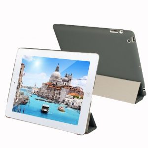 JETech Gold Slim-Fit iPad Smart Cover Case for Apple iPad 2 iPad 3 iPad 4 (2014 Version with Built-in Stand and Front/Back Protection and Built-In Magnet for Sleep/Wake Feature) (Dark Grey) - 0215