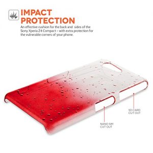 Yousave Accessories Sony Xperia Z4 Compact Case Red / Clear Raindrop Hard Cover With Mini Stylus Pen Yousave Accessories Sony Xperia Z4 Compact Case Red / Clear Raindrop Hard Cover With Mini Stylus Pen