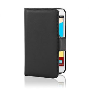 32nd® Book wallet PU leather case cover for Samsung Galaxy Note N7000 (i9220) + screen protector, cleaning cloth and touch stylus - Black