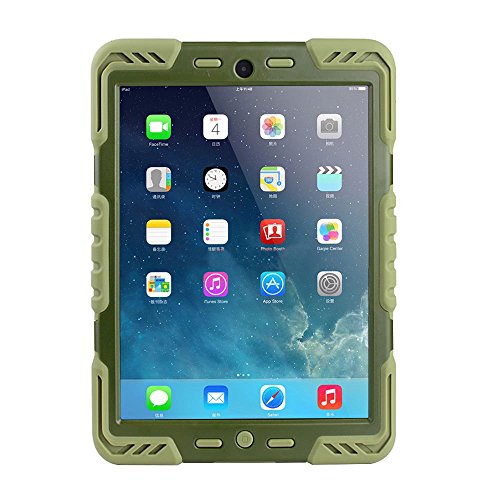 Multi Function Silicone Waterproof Shockproof Dustproof Rugged Apple iPad Air Case Cover with adjustable stand (New 2nd Gen Model) for Apple iPad Air/iPad 5 Color Army Green Multi Function Silicone Waterproof Shockproof Dustproof Rugged Apple iPad Air Case Cover with adjustable stand (New 2nd Gen Model) for Apple iPad Air/iPad 5 Color Army Green