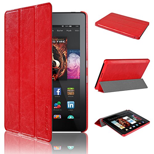 Swees New Amazon Kindle Fire HD 6 Tablet (2014 Oct Release) SmartShell Case Cover Ultra Slim Lightweight with Auto Sleep / Wake Feature (will only fit Amazon Kindle Fire HD 6-inch Tablet 2014 Release) - Red Swees New Amazon Kindle Fire HD 6 Tablet (2014 Oct Release) SmartShell Case Cover Ultra Slim Lightweight with Auto Sleep / Wake Feature (will only fit Amazon Kindle Fire HD 6-inch Tablet 2014 Release) - Red