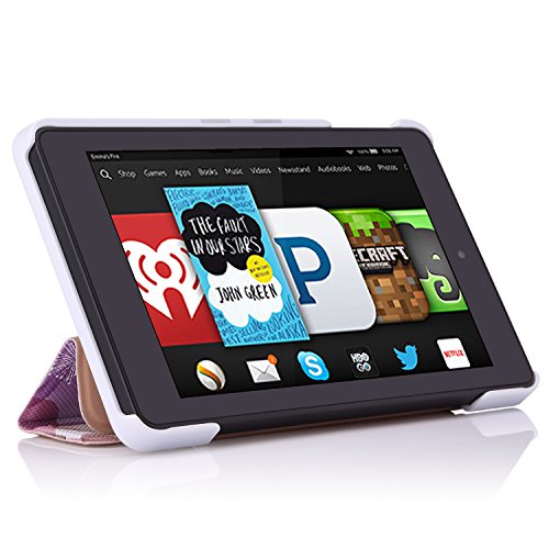 Fire HD 6 Case - MoKo Ultra Slim Lightweight Smart-shell Stand Cover for Amazon Kindle Fire HD 6 Inch 2014 Tablet, Floral PURPLE Fire HD 6 Case - MoKo Ultra Slim Lightweight Smart-shell Stand Cover for Amazon Kindle Fire HD 6 Inch 2014 Tablet, Floral PURPLE