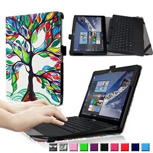 Infiland Lenovo Miix 300 10-Inch Tablet Case Cover- Folio PU Leather Slim Stand Case Cover for Lenovo Miix 300 10-Inch Tablet(Intel Atom Z3735F, 2 GB RAM, 32 GB eMMC, Integrated Graphics, Windows 10)(with Auto Sleep / Wake Feature)(Tablet and Keyboard are NOT included)(HLS)