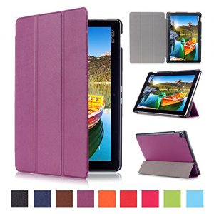 Asus Zenpad 10.0 Case , SHANGRUN Slim Lightweight Leather Folio Magnetic Smart Case Cover [Kickstand] Flip Auto Sleep / Wake Feature for Asus Zenpad 10.0 (Z300C/Z300CG/Z300CL) Purple