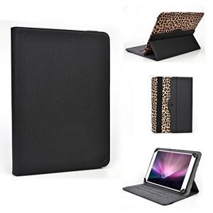 Kroo 360 Degree Rotating PU Leather Case Cover with Swivel Stand for Asus ZenPad S 8.0 in Black & Leopard Print