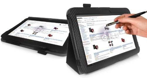 Google Nexus 10 Tablet Case - G-HUB Black Carbon Fibre Print PropUp Stand Case Cover (with integrated stand function and magnetic sleep sensors) for Google / Samsung Nexus 10 with BONUS: G-HUB ProPen Stylus Google Nexus 10 Tablet Case - G-HUB Black Carbon Fibre Print PropUp Stand Case Cover (with integrated stand function and magnetic sleep sensors) for Google / Samsung Nexus 10 with BONUS: G-HUB ProPen Stylus