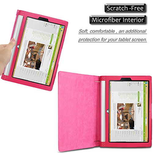 Infiland Lenovo Yoga Tablet 2 10.1 Case Cover- Folio PU Leather Slim Stand Case Cover for Lenovo Yoga Tablet 2 10.1-Inch Android and Windows Version (with Auto Sleep / Wake Feature)(Magenta) Infiland Lenovo Yoga Tablet 2 10.1 Case Cover- Folio PU Leather Slim Stand Case Cover for Lenovo Yoga Tablet 2 10.1-Inch Android and Windows Version (with Auto Sleep / Wake Feature)(Magenta)