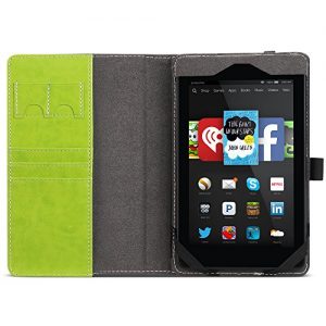 Fire HD 6 Case - Poetic Amazon Fire HD 6 Case [SlimBook Series] - Folio Case with Folding Cover Stand for Amazon Kindle Fire HD 6 (2014) Green (3-Year Manufacturer Warranty from Poetic)