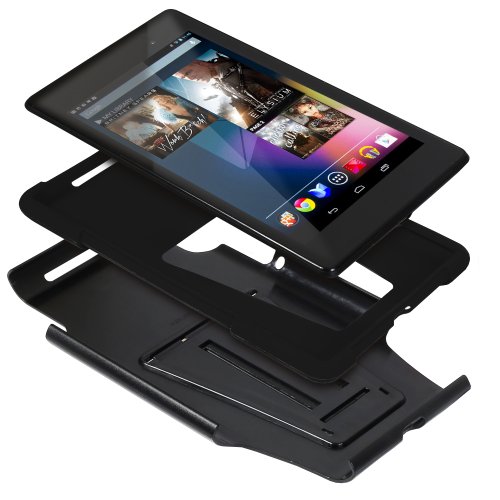 Fosmon Google Nexus 7 II FHD 2nd Gen 2013 (HYBO-V) Detachable Dual Layer Hybrid TPU + PC Protective Case Cover with Stand Function - Fosmon Retail Packaging (Black) Fosmon Google Nexus 7 II FHD 2nd Gen 2013 (HYBO-V) Detachable Dual Layer Hybrid TPU + PC Protective Case Cover with Stand Function - Fosmon Retail Packaging (Black)