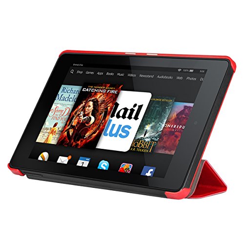 Swees New Amazon Kindle Fire HD 6 Tablet (2014 Oct Release) SmartShell Case Cover Ultra Slim Lightweight with Auto Sleep / Wake Feature (will only fit Amazon Kindle Fire HD 6-inch Tablet 2014 Release) - Red Swees New Amazon Kindle Fire HD 6 Tablet (2014 Oct Release) SmartShell Case Cover Ultra Slim Lightweight with Auto Sleep / Wake Feature (will only fit Amazon Kindle Fire HD 6-inch Tablet 2014 Release) - Red