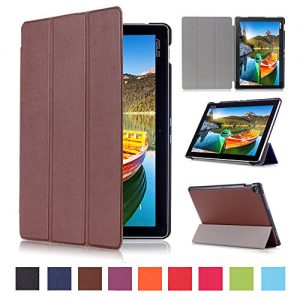 Asus Zenpad 10.0 Case , SHANGRUN Slim Lightweight Leather Folio Magnetic Smart Case Cover [Kickstand] Flip Auto Sleep / Wake Feature for Asus Zenpad 10.0 (Z300C/Z300CG/Z300CL) Brown
