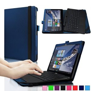 Infiland Lenovo Miix 300 10-Inch Tablet Case Cover- Folio PU Leather Slim Stand Case Cover for Lenovo Miix 300 10-Inch Tablet(Intel Atom Z3735F, 2 GB RAM, 32 GB eMMC, Integrated Graphics, Windows 10)(with Auto Sleep / Wake Feature)(Tablet and Keyboard are NOT included)(Navy)