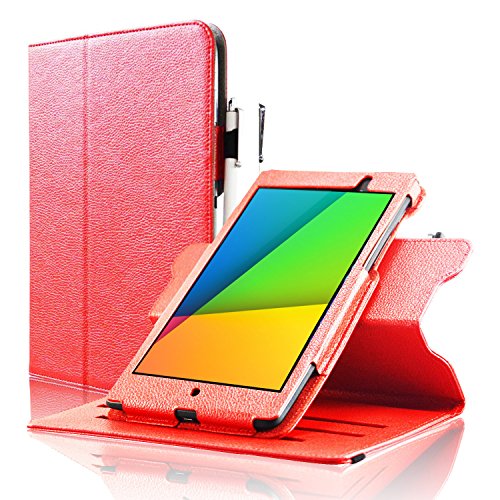ForeFront Cases® New Google Nexus 7 FHD Rotating Leather Case Cover / Stand For Google Nexus 7 FHD Tablet (7-Inch, 16GB, Black) by ASUS (2013) with Magnetic Auto Sleep Wake Function - RED ForeFront Cases® New Google Nexus 7 FHD Rotating Leather Case Cover / Stand For Google Nexus 7 FHD Tablet (7-Inch, 16GB, Black) by ASUS (2013) with Magnetic Auto Sleep Wake Function - RED