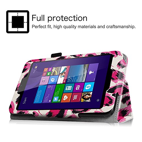 Linx EM-I8270 7 inch Tablet Case - Fintie Premium Vegan Leather Folio Stand Cover with Stylus Loop for Linx 7-inch Windows 8 Tablet, Leopard Magenta Linx EM-I8270 7 inch Tablet Case - Fintie Premium Vegan Leather Folio Stand Cover with Stylus Loop for Linx 7-inch Windows 8 Tablet, Leopard Magenta