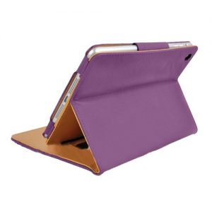 MOFRED® Purple & Tan Apple iPad Air (Launched 2013) Leather Case-MOFRED®- Executive Multi Function Leather Standby Case for Apple iPad Air with Built-in magnet for Sleep & Awake Feature