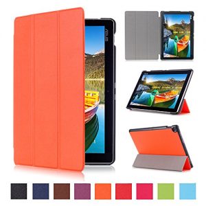 Asus Zenpad 10.0 Case , SHANGRUN Slim Lightweight Leather Folio Magnetic Smart Case Cover [Kickstand] Flip Auto Sleep / Wake Feature for Asus Zenpad 10.0 (Z300C/Z300CG/Z300CL) Orange