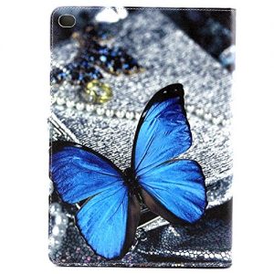 iPad Air 2 Case, iPad Air 2 Cover, DEENOR Dark blue butterfly Pattern PU Leather Cover Stand Flip Case Cover for Apple iPad Air 2 iPad 6 Generation. (Dark blue butterfly)