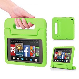 Fire HD 6 Case - MoKo Kids Shock Proof Convertible Handle Light Weight Super Protective Stand Cover for Amazon Kindle Fire HD 6 Inch 2014 Tablet, Green