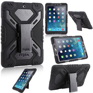 Multi Function Silicone Waterproof Shockproof Dustproof Rugged Apple iPad Air Case Cover with adjustable stand (New 2nd Gen Model) for Apple iPad Air/iPad 5 Color Black