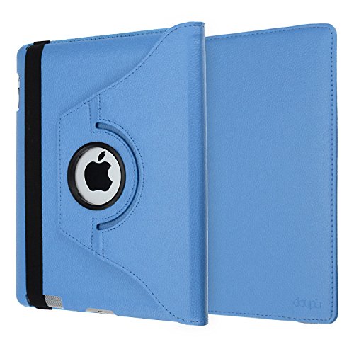 doupi ® 360° Smart Flip Cover for Apple iPad 2 3 4 Deluxe Leatherette Protective Case Sleep / Wake Function 360 Degree Rotatable Stand Screen Protector Blue doupi ® 360° Smart Flip Cover for Apple iPad 2 3 4 Deluxe Leatherette Protective Case Sleep / Wake Function 360 Degree Rotatable Stand Screen Protector Blue