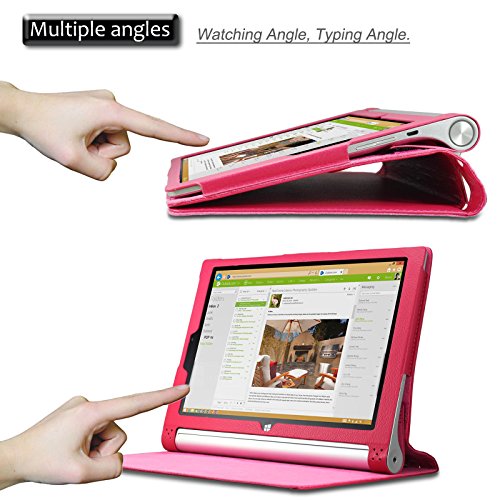 Infiland Lenovo Yoga Tablet 2 10.1 Case Cover- Folio PU Leather Slim Stand Case Cover for Lenovo Yoga Tablet 2 10.1-Inch Android and Windows Version (with Auto Sleep / Wake Feature)(Magenta) Infiland Lenovo Yoga Tablet 2 10.1 Case Cover- Folio PU Leather Slim Stand Case Cover for Lenovo Yoga Tablet 2 10.1-Inch Android and Windows Version (with Auto Sleep / Wake Feature)(Magenta)