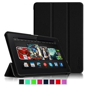 Fintie Kindle Fire HDX 8.9 Slim Shell Case - Ultra Slim Lightweight Leather Standing Cover (will fit Amazon Kindle Fire HDX 8.9" Tablet 2014 4th Generation and 2013 3rd Generation), Black