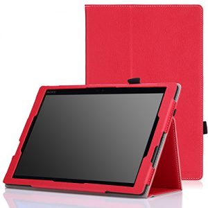MoKo Sony Xperia Z4 Tablet Case - Slim Folding Cover Case for Sony Xperia Z4 Tablet 10.1 inch 2015 Andriod 5.0 Device, RED