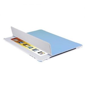 V7 Slim Tri-Fold Folio Stand case with smart cover with sleep/wake function for iPad/2/3/4 Blue