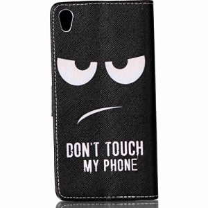 Etche Wallet Case for Sony Xperia Z3,Leather Case for Sony Xperia Z3,Funny Black Eye Quote Design Magetic Leather Flip Case with Card Holder for Sony Xperia Z3 with Blue Stylus Pen and Bling Glitter Diamond Dust Plug Colors Random-Black Eye Quote