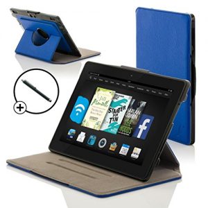 ForeFront Cases® New Kindle Fire HDX 8.9" Rotating Leather Case Cover / Stand WILL ONLY FIT All-New Kindle Fire HDX 8.9" Tablet November 2013 with Magnetic Auto Sleep Wake Function + Stylus Pen