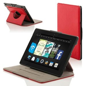 Forefront Cases® New Leather Rotating Case Cover for Amazon Fire HD 6 Tablet (October 2014) - Full device protection and Smart Auto Sleep Wake function with 3 YEAR FOREFRONT CASES WARRANTY