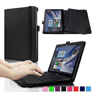 Infiland Lenovo Miix 300 10-Inch Tablet Case Cover- Folio PU Leather Slim Stand Case Cover for Lenovo Miix 300 10-Inch Tablet(Intel Atom Z3735F, 2 GB RAM, 32 GB eMMC, Integrated Graphics, Windows 10)(with Auto Sleep / Wake Feature)(Tablet and Keyboard are NOT included)(Black)
