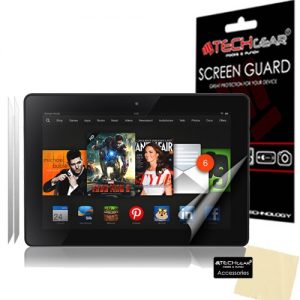 [2 Pack] TECHGEAR® Amazon Kindle Fire HDX 7" 7.0 inch CLEAR LCD Screen Protectors With Cleaning Cloth + Application Card (3rd Generation tablet)