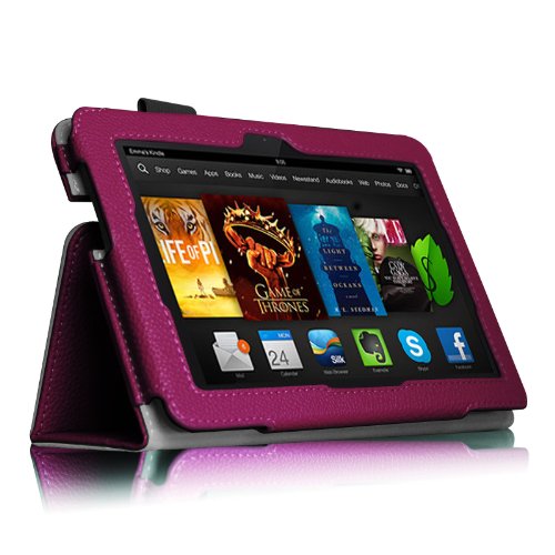 Fintie Amazon Kindle Fire HDX 7 Folio Case - Slim Fit Folio Premium Vegan Leather Stand Cover with Auto Sleep/Wake for Kindle Fire HDX 7" (3rd generation - 2013 release), Purple Fintie Amazon Kindle Fire HDX 7 Folio Case - Slim Fit Folio Premium Vegan Leather Stand Cover with Auto Sleep/Wake for Kindle Fire HDX 7" (3rd generation - 2013 release), Purple