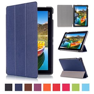 Asus Zenpad 10.0 Case , SHANGRUN Slim Lightweight Leather Folio Magnetic Smart Case Cover [Kickstand] Flip Auto Sleep / Wake Feature for Asus Zenpad 10.0 (Z300C/Z300CG/Z300CL) Sapphire