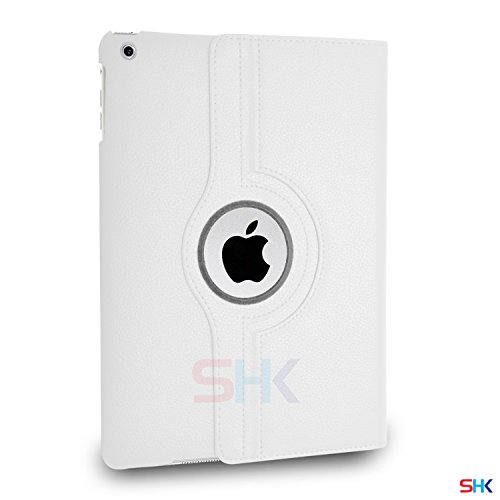Apple iPad Air 360 Degree Rotating White Smart Premium Leather Flip Wallet Stand Case Cover With Auto Sleep Wake Compatibility Big Touch Stylus Pen Screen Protector & Polishing Cloth + 2 IN 1 RED Dust Stopper SVL6875 BY SHUKAN®, (PLAIN WHITE) Apple iPad Air 360 Degree Rotating White Smart Premium Leather Flip Wallet Stand Case Cover With Auto Sleep Wake Compatibility Big Touch Stylus Pen Screen Protector & Polishing Cloth + 2 IN 1 RED Dust Stopper SVL6875 BY SHUKAN®, (PLAIN WHITE)