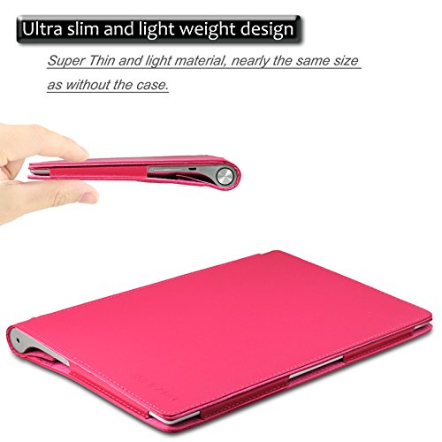 Infiland Lenovo Yoga Tablet 2 10.1 Case Cover- Folio PU Leather Slim Stand Case Cover for Lenovo Yoga Tablet 2 10.1-Inch Android and Windows Version (with Auto Sleep / Wake Feature)(Magenta) Infiland Lenovo Yoga Tablet 2 10.1 Case Cover- Folio PU Leather Slim Stand Case Cover for Lenovo Yoga Tablet 2 10.1-Inch Android and Windows Version (with Auto Sleep / Wake Feature)(Magenta)