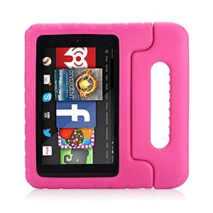 Fire HD 6 Case - MoKo Kids Shock Proof Convertible Handle Light Weight Super Protective Stand Cover for Amazon Kindle Fire HD 6 Inch 2014 Tablet, Magenta