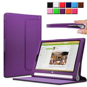 Infiland Lenovo Yoga Tablet 2 10.1 Case Cover- Folio PU Leather Slim Stand Case Cover for Lenovo Yoga Tablet 2 10.1-Inch Android and Windows Version (with Auto Sleep / Wake Feature)(Purple)